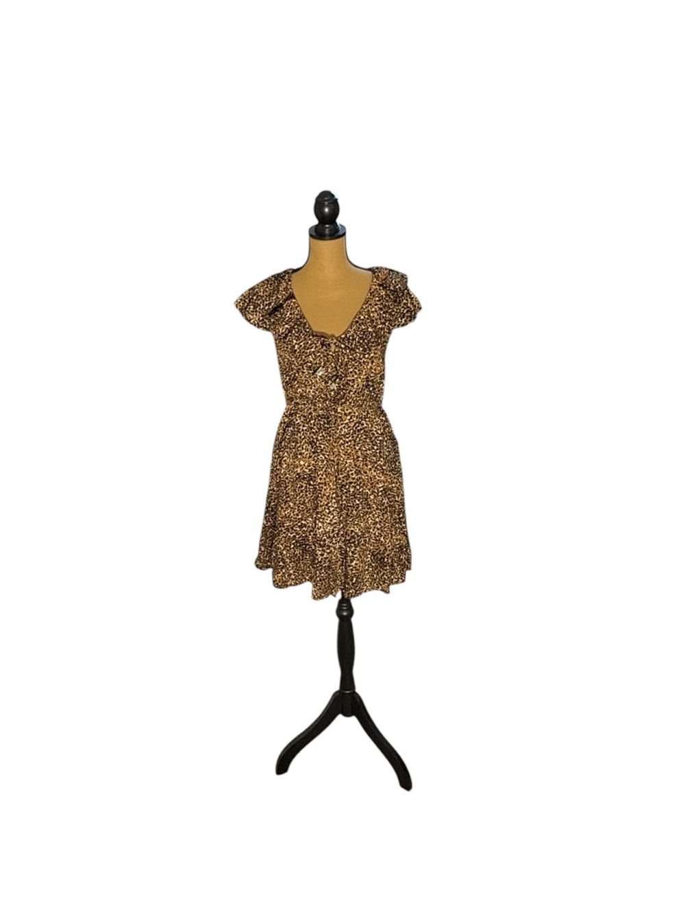 Old Navy Wild Spots Leopard Ruffle Mini Dress S NWT Mob Wife Fit Flare